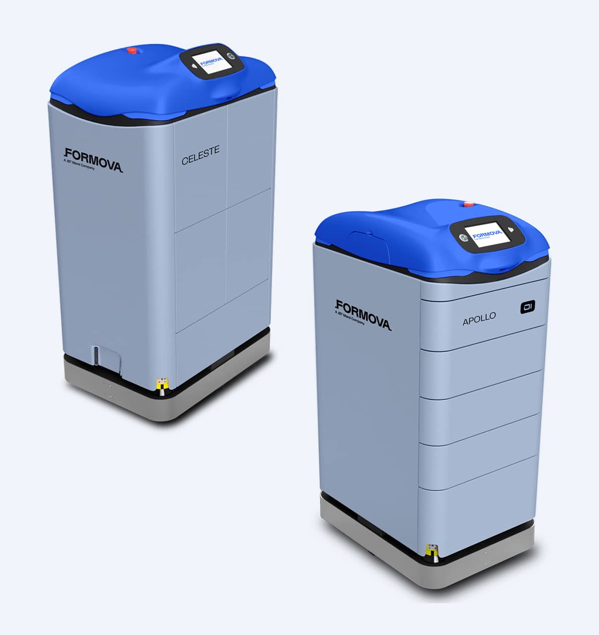 Un véhicule à guidage automatique (agv) Formova Celeste et Apollo.