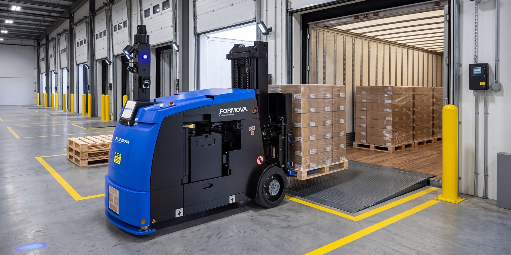 AGV loading pallet into vehicle