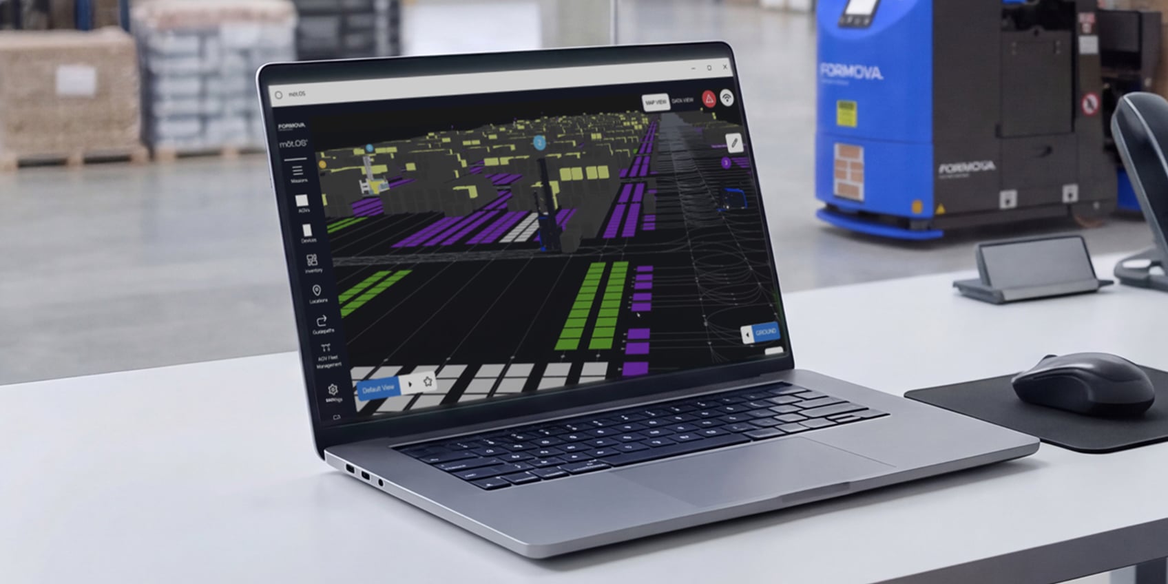 Laptop showing mōt.OS®